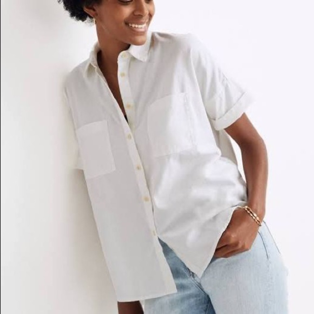 Madewell White Courier Shirt